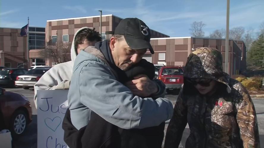 Rally for Christina Grimsley outside jail in Harrison County, Ind.