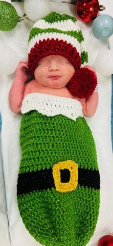 Baptist Health Hardin newborn dressed as elf