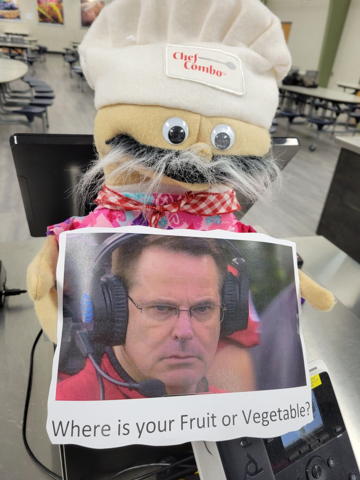 Floyds Knobs Elementary Coach Cig in lunch line 1-16-26