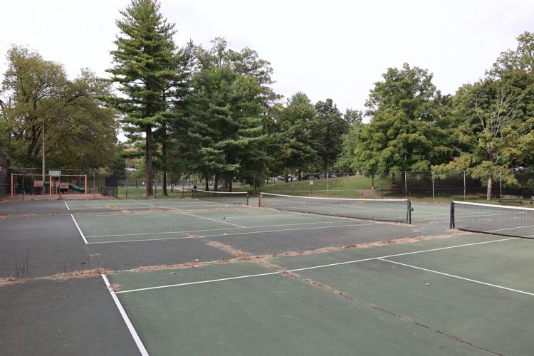 Cracks on Tyler Park tennis court.JPG