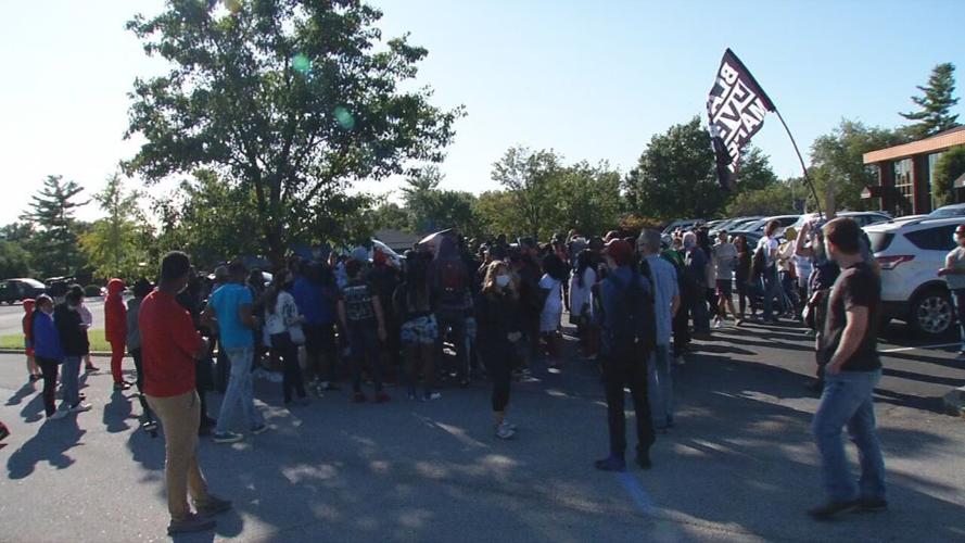 Crowd gathers for rally outside AG Daniel Cameron's office in Louisville 9/18/20