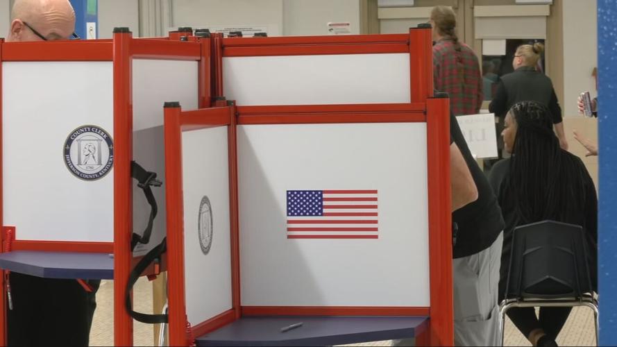 Voters at polling location in Kentucky