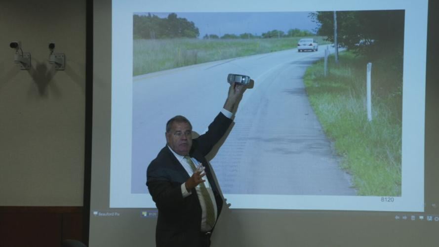 Henry Cease, a former Kentucky State Police trooper, testifies in the trial of Bradley Caraway