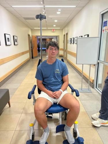 Riley Morrison in wheelchair at Lexington hospital