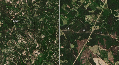 TORNADO SCAR: EF-2 Damage Seen From Space In Texas...