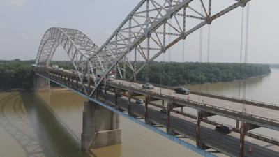 Sherman Minton Bridge with traffic
