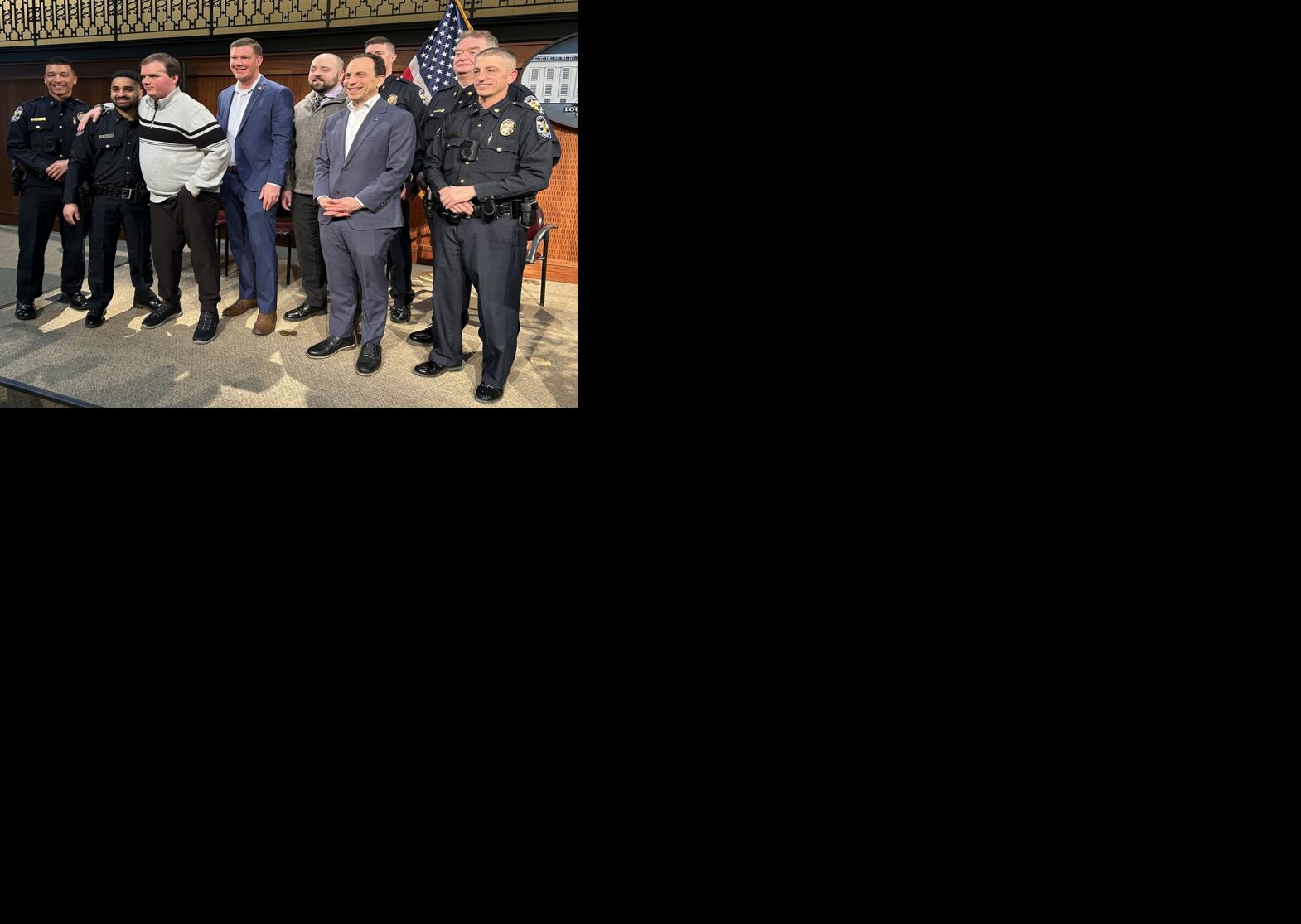 Louisville Mayor Craig Greenberg honors LMPD officers shot in line of duty