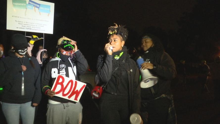 Protesters gather near KY AG Daniel Cameron's home in east Louisville