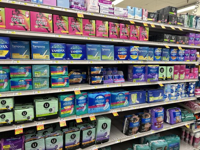Tampons and pads aisle