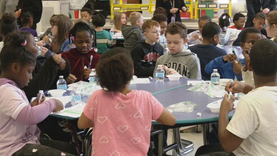 Portland Elementary teeth brushing