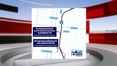 ramp closures on I-65 South - 4.29.26