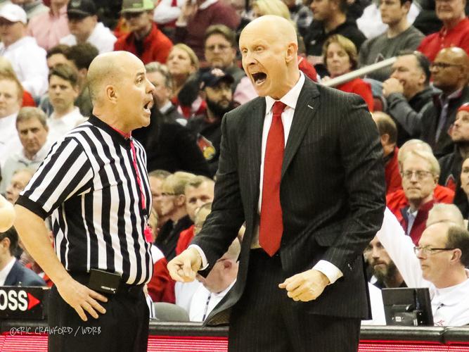 Chris Mack yells at ref