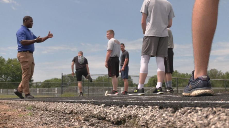 ISP applicants trying out to become troopers go through physical testing in Orleans on Friday, Aug. 13