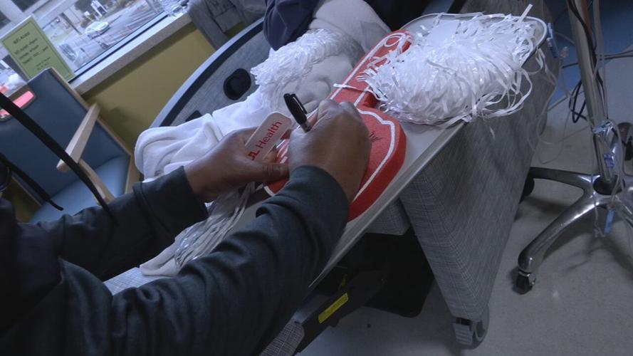 UL COACHES VISIT BROWN CANCER CENTER 1-30-23