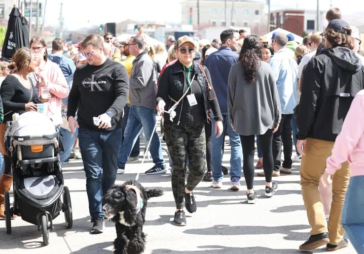 People walk around Bock Fest