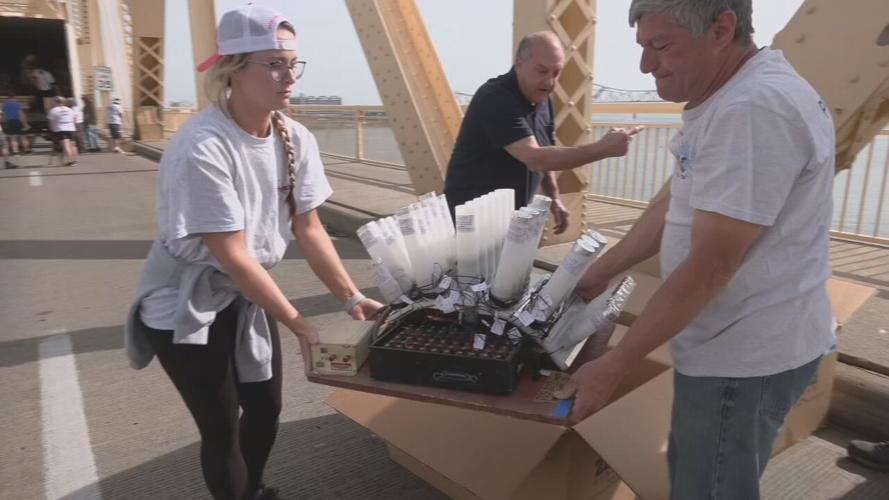 Crews place fireworks on Second Street Bridge ahead of Thunder Over Louisville 2023