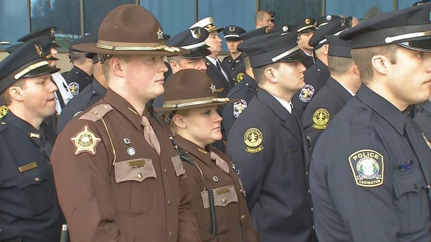 Law enforcement attendees at funeral for Det. Deidre Mengedoht