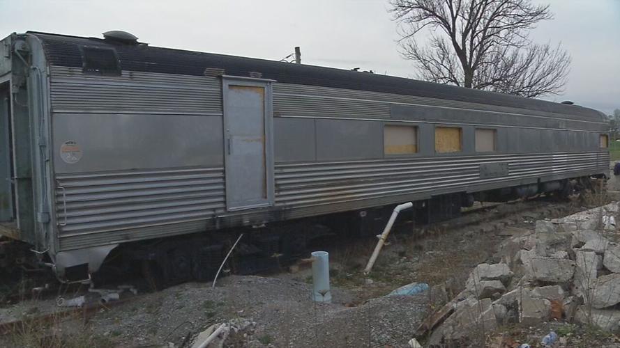 80-year-old train car in Charlestown, Indiana