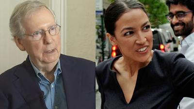 Mitch McConnell and Alexandria Ocasio-Cortez