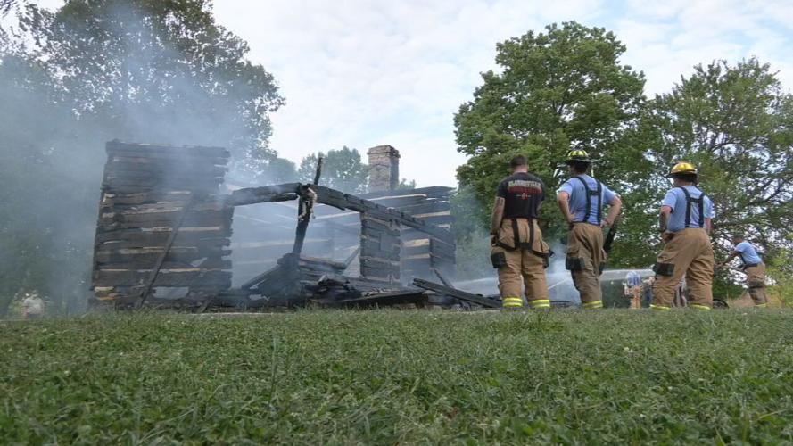 Cabin at George Rogers Clark historic site fire 14.jpeg