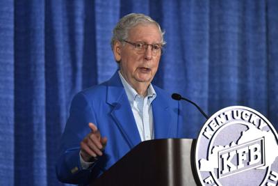 Mitch McConnell at podium