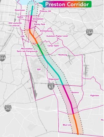 Preston Corridor map from city website