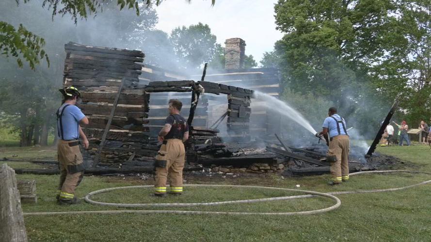 Cabin at George Rogers Clark historic site fire 13.jpeg