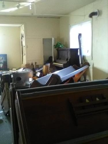 Damage to South Fork Church of God in Powell County, Kentucky after vandals break in