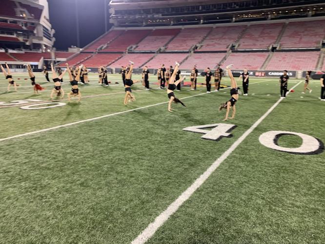 U of L Dance Team at Cardinal Stadium Handstands - 9-13-19.jpg