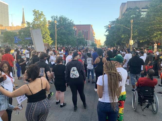 Protesters gather in downtown Louisville demanding justice for Breonna Taylor