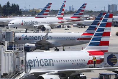 Row of American Airlines Planes on Tarmac