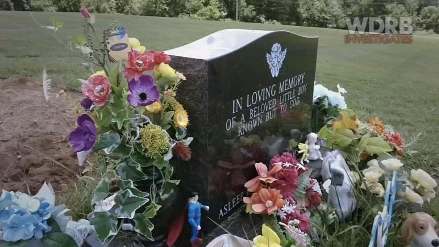 The gravesite of an unidentified boy, believed to be 5 years old, found dead in a suitcase in Washington County, Indiana