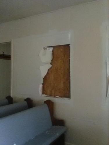 Damage to South Fork Church of God in Powell County, Kentucky after vandals break in
