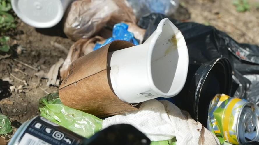 Litter at Cherokee Park in Louisville, Ky.