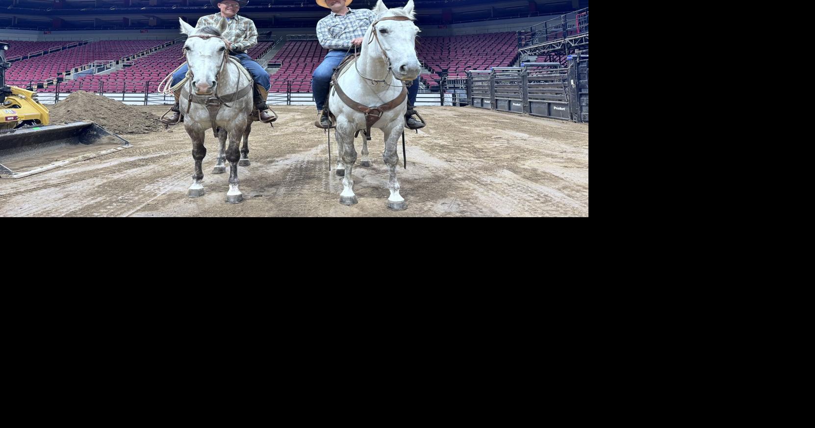 Professional Bull Riders show their stuff inside the KFC Yum! Center during PBR Unleash the ...