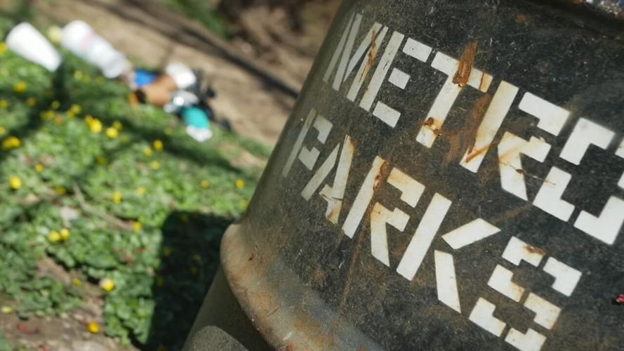 Litter at Cherokee Park in Louisville, Ky.