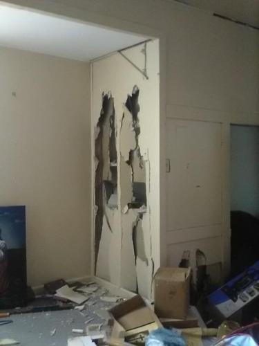 Damage to South Fork Church of God in Powell County, Kentucky after vandals break in