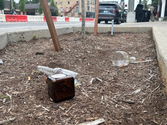 Empty alcohol bottles in NuLu 6-30-25