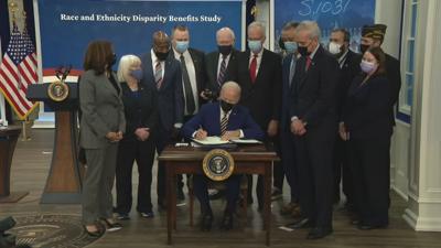 President Biden signs four laws aimed at supporting veterans on Tuesday.