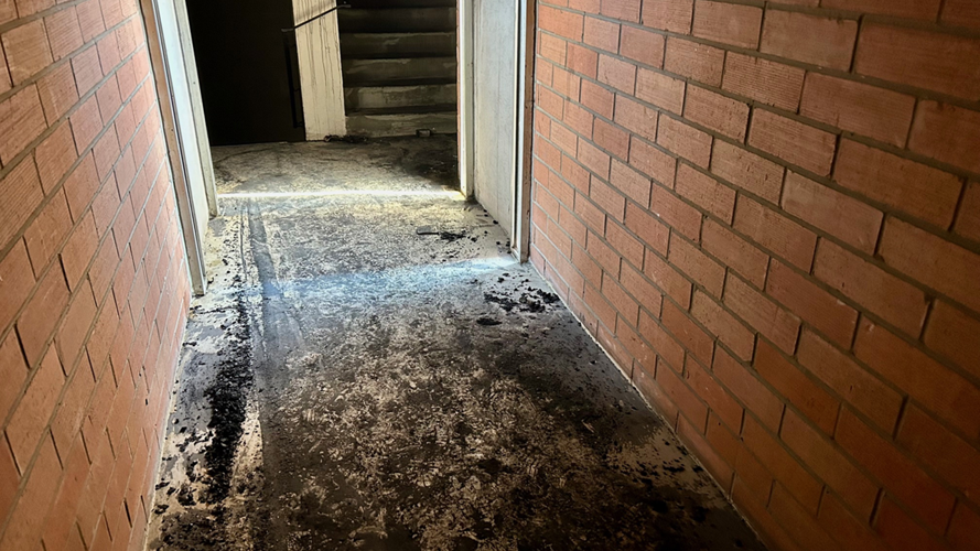 Soot on floor New Albany apartment complex