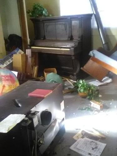 Damage to South Fork Church of God in Powell County, Kentucky after vandals break in