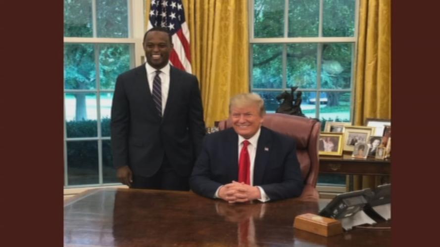 Daniel Cameron, GOP candidate in the race for Kentucky Attorney General, with President Donald Trump
