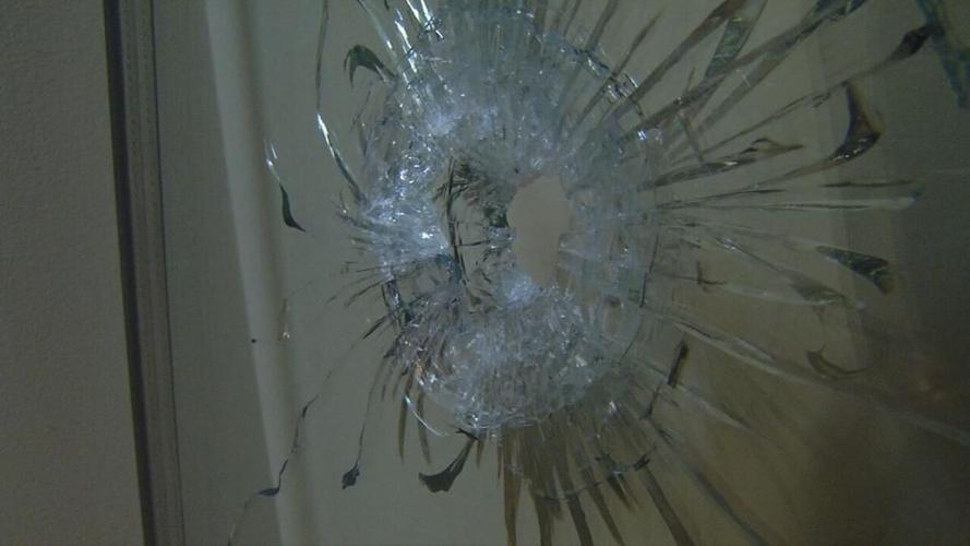 Nair Internal Medicine, bullet through glass window March 2021