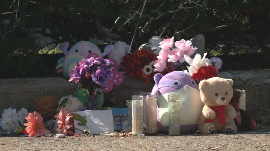 Makeshift memorial for mother killed near bus stop