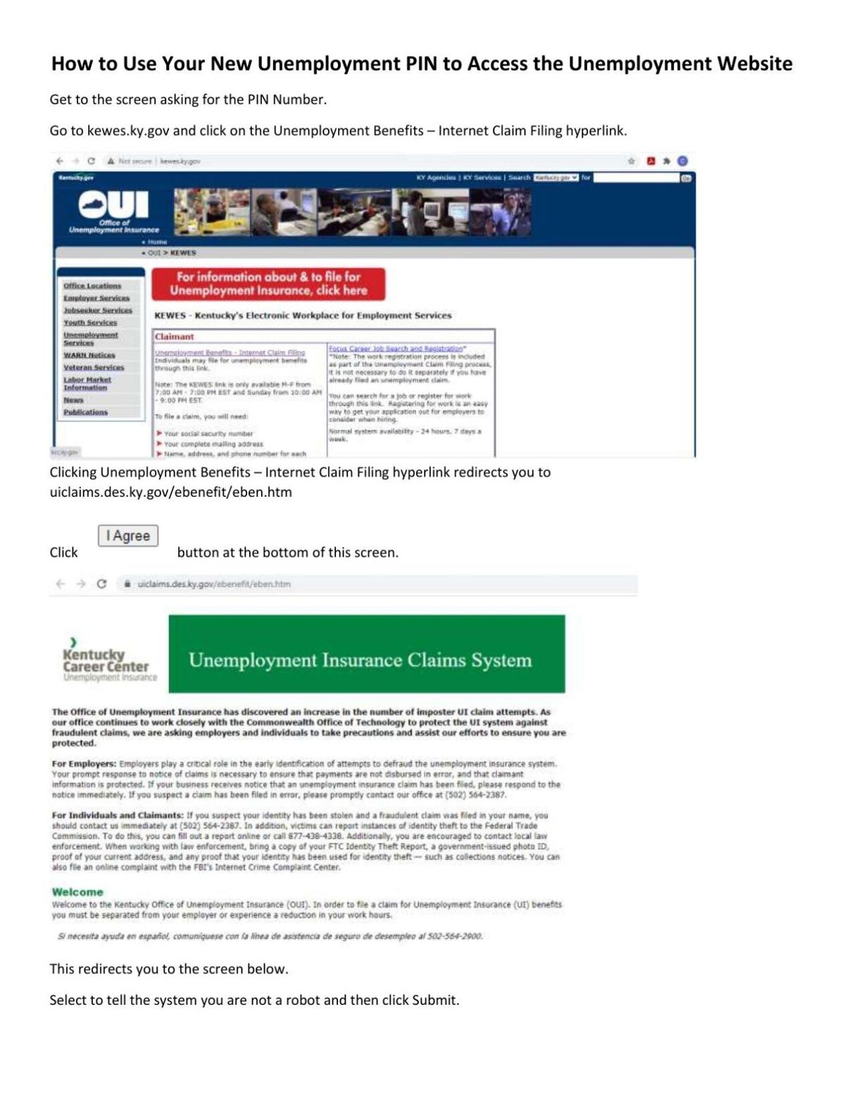 Kentucky Unemployment A User S Guide To Accessing Account After Obtaining New Pin Wdrb Com