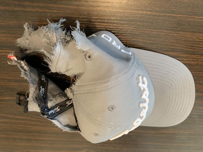 Hat damaged in lightning strike at Meadowbrook Golf Course in Lexington