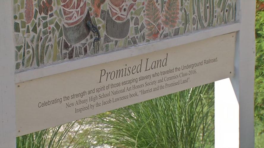 Sculpture of Lucy Higgs Nichols at Second Baptist Church in New Albany