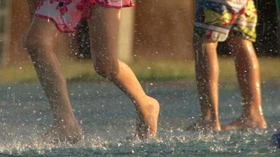 Kids at splash park