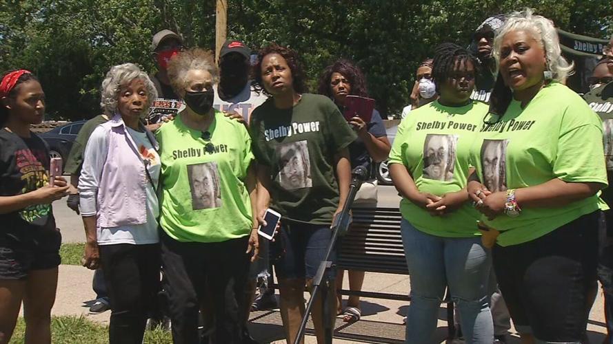 Family members of Shelby Gazaway gather for a news conference on June 7, 2020