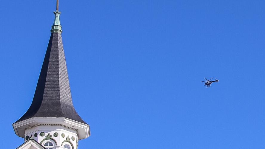 Police helicopter spire